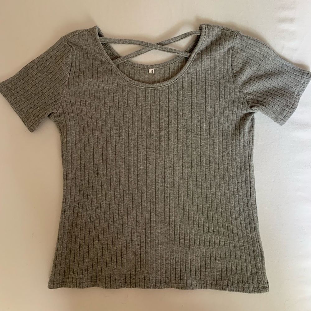 romwe ribbed crop top
